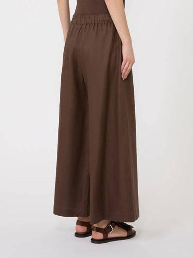 Weekend Maxmara Felino Linen Trousers in Chocolate