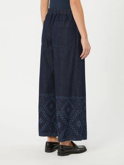 Weekend Maxmara Lampada Cotton Trousers - Navy Denim