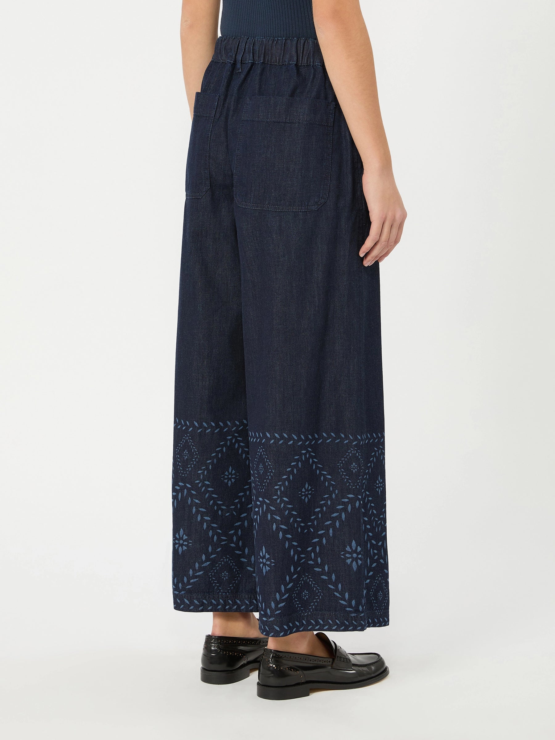 Weekend Maxmara Lampada Cotton Trousers - Navy Denim