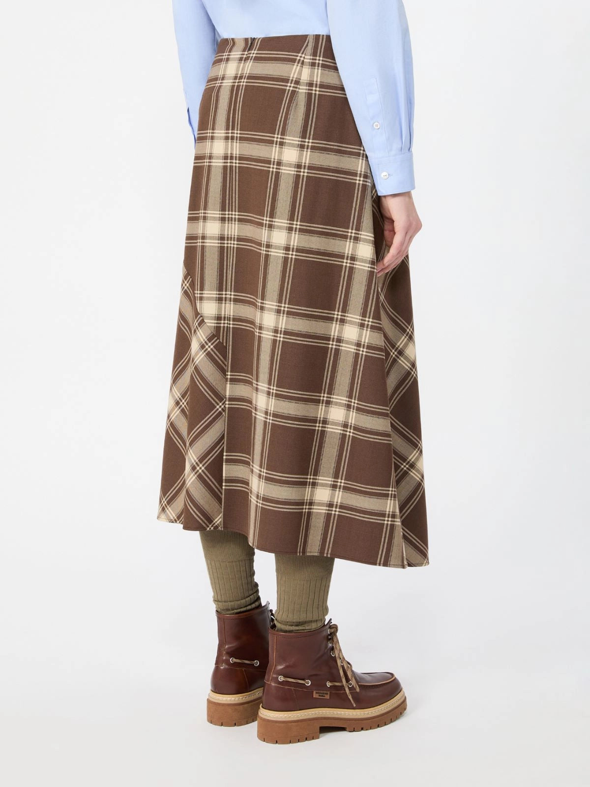 Weekend Maxmara Lanoso Skirt - Brown Tartan