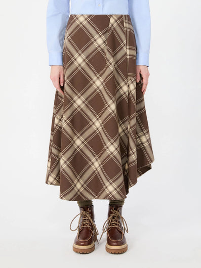 Weekend Maxmara Lanoso Skirt - Brown Tartan