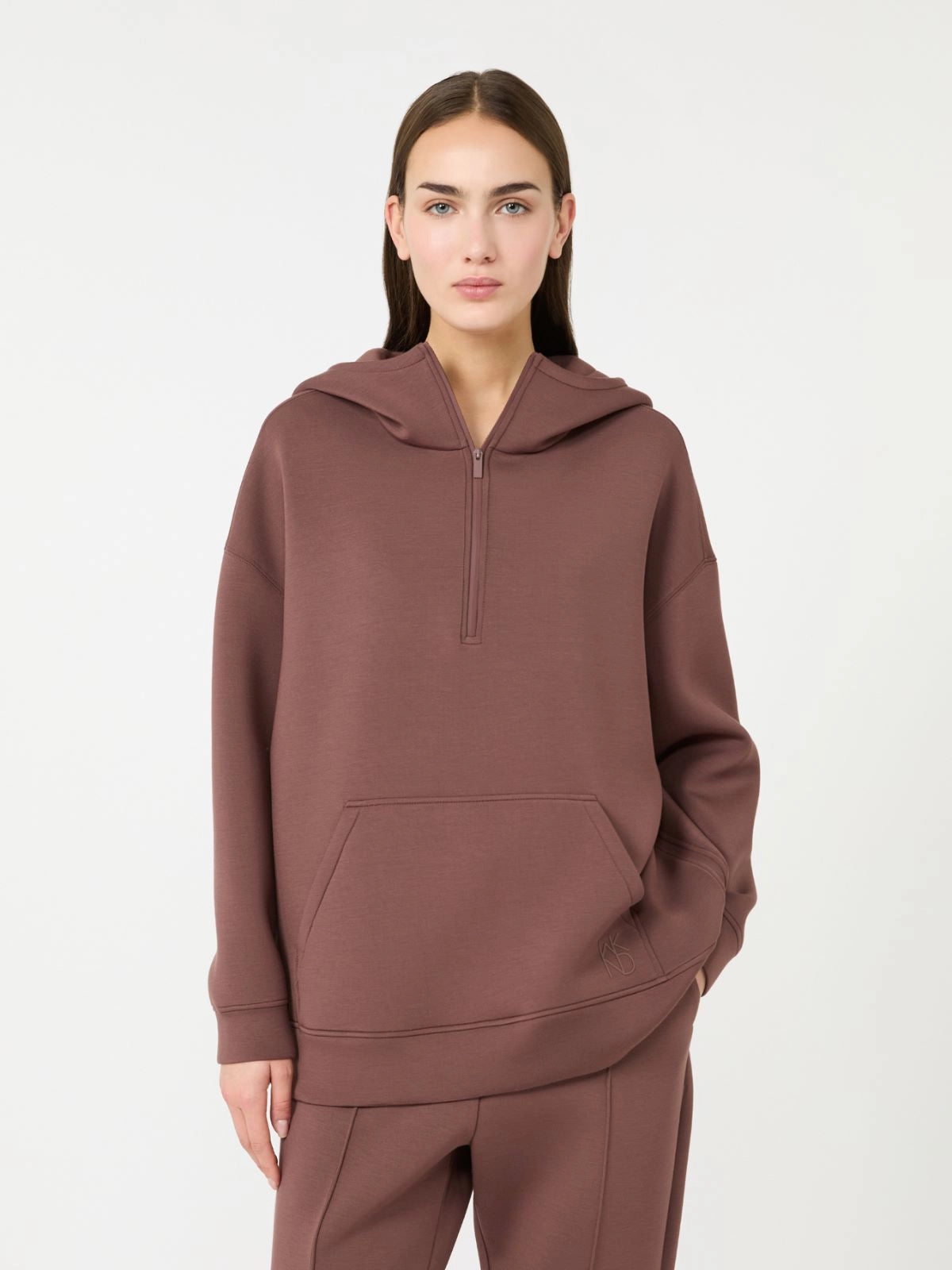 Weekend Maxmara Radura Half Zip Sweatshirt in Brown