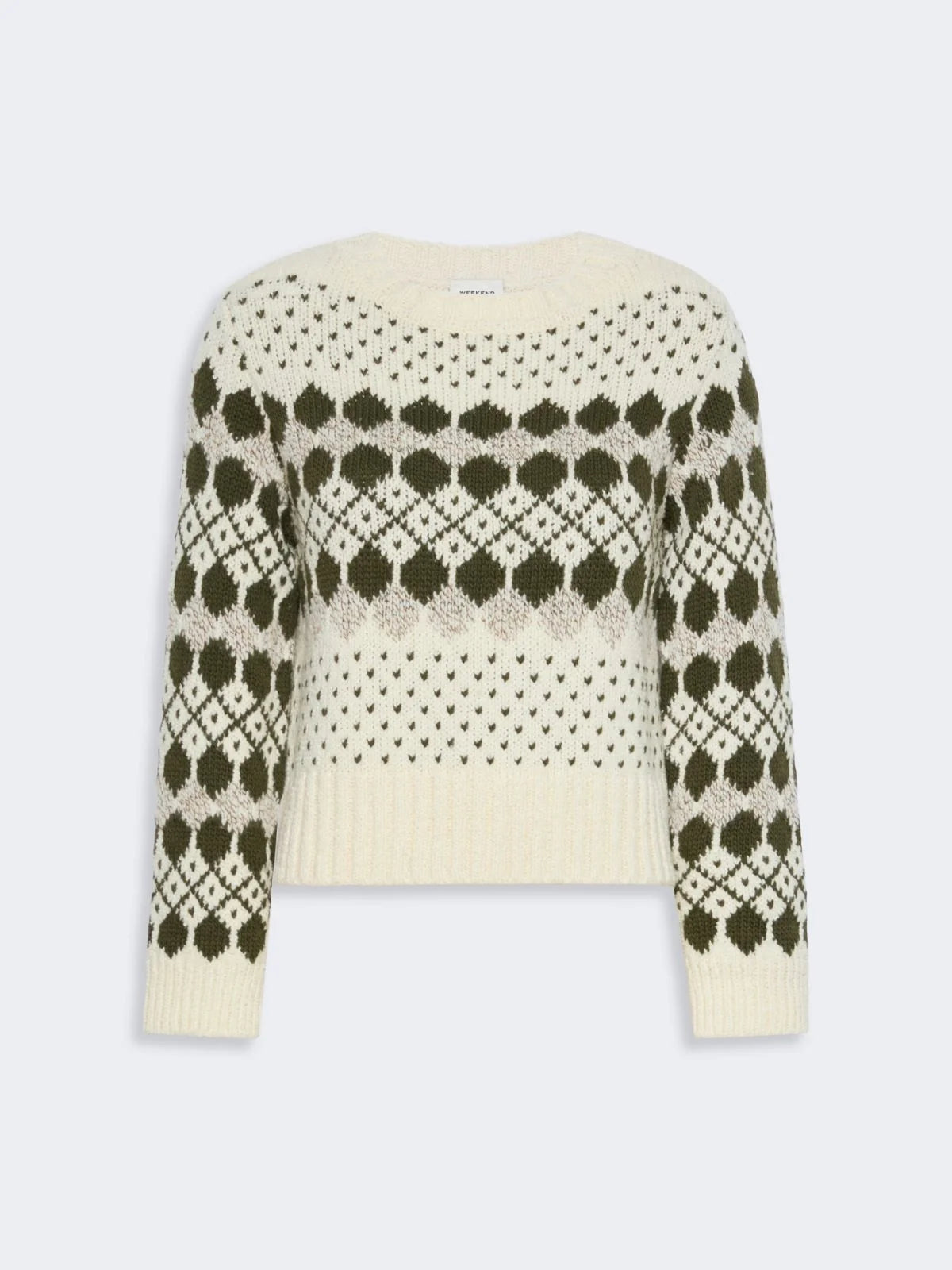 Weekend Maxmara Ranch Knit - Khaki Geometric