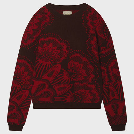 Jumper1234 Doily Crew in Hickory, Claret