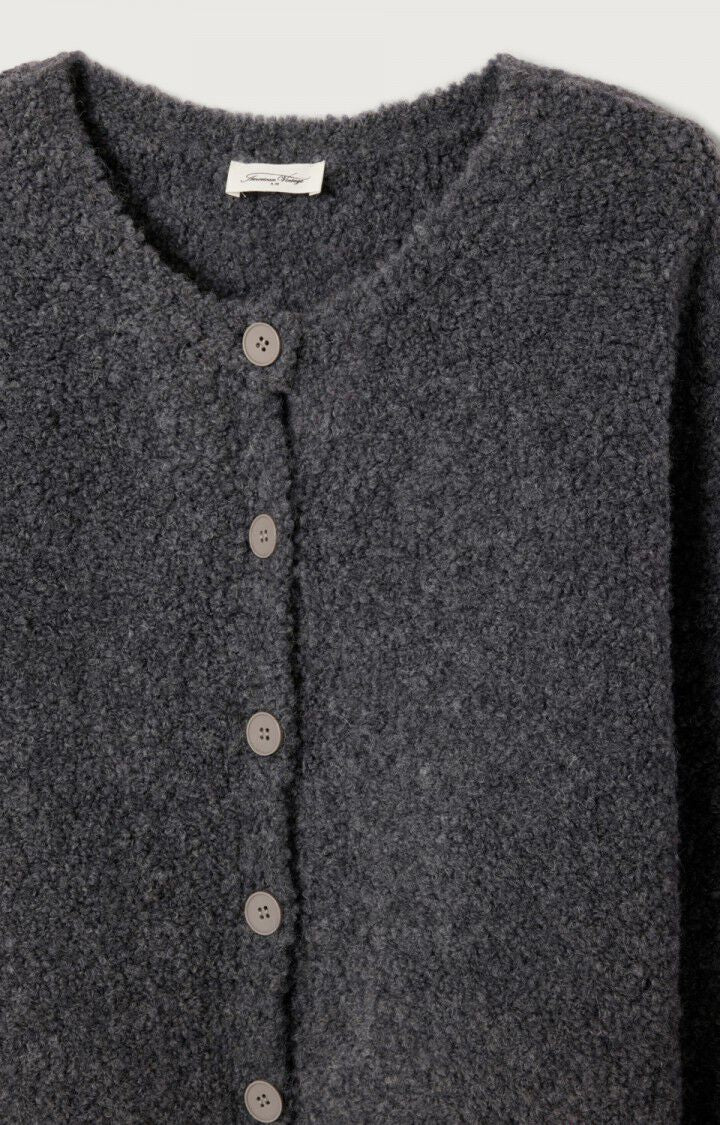 American Vintage Zolly Knit Cardi in Metal Chine