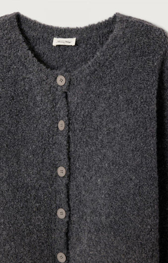 American Vintage Zolly Knit Cardi in Metal Chine