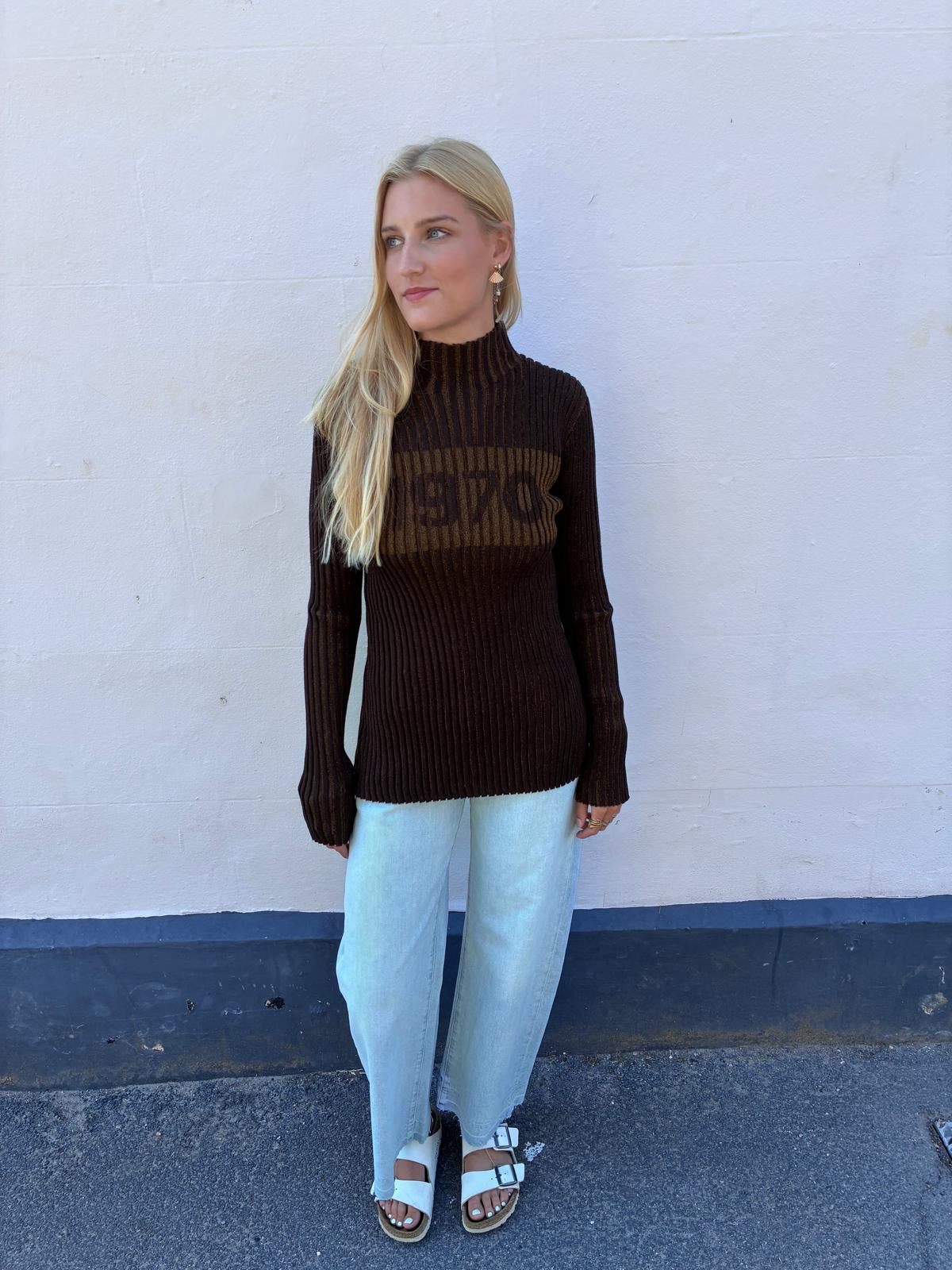 Bella Freud Distorted 1970 Rib in Brown