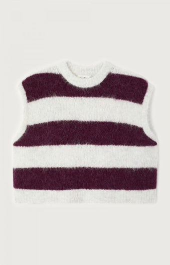 American Vintage Niby SL Knit - Cranberry Stripe