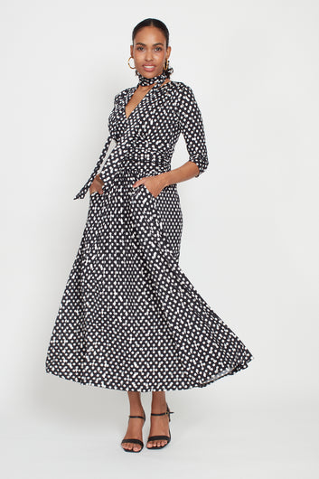 Onjenu Crawford Dress in Polka Metallic Dot