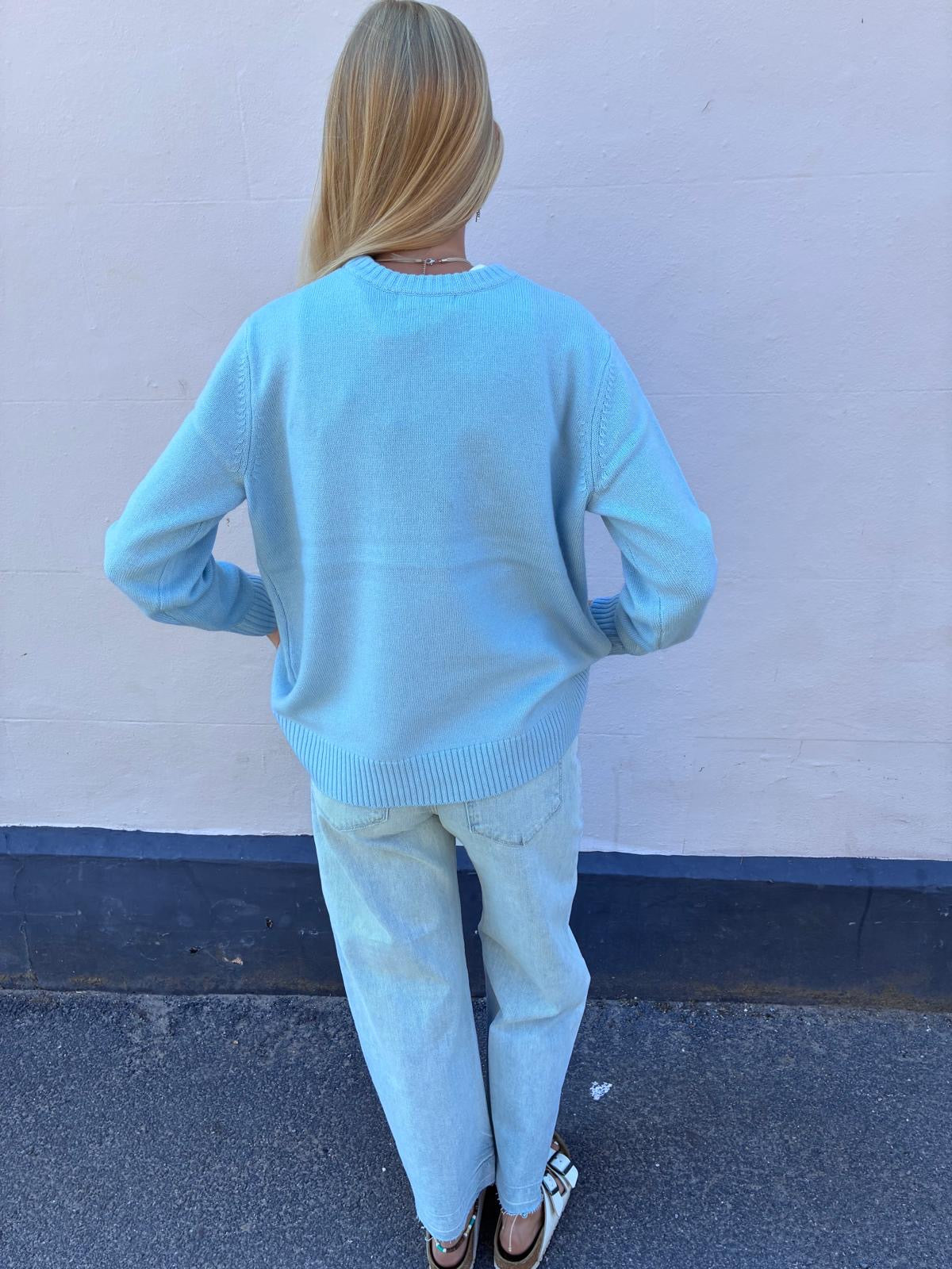 Bella Freud Love Is The Drug Jumper in Pale Blue