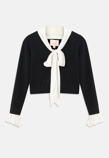 Cinq à Sept Lenu Pullover in Black, Ivory