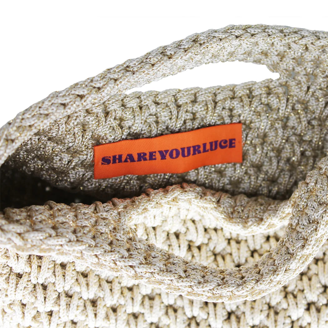 Share Your Luce Luce Bag in Ivory Gold Lurex