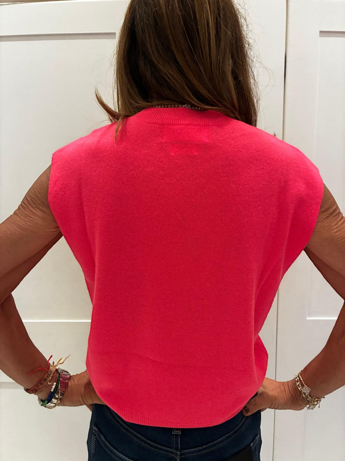 Colourush Lucca Crew Tank in Grapefruit