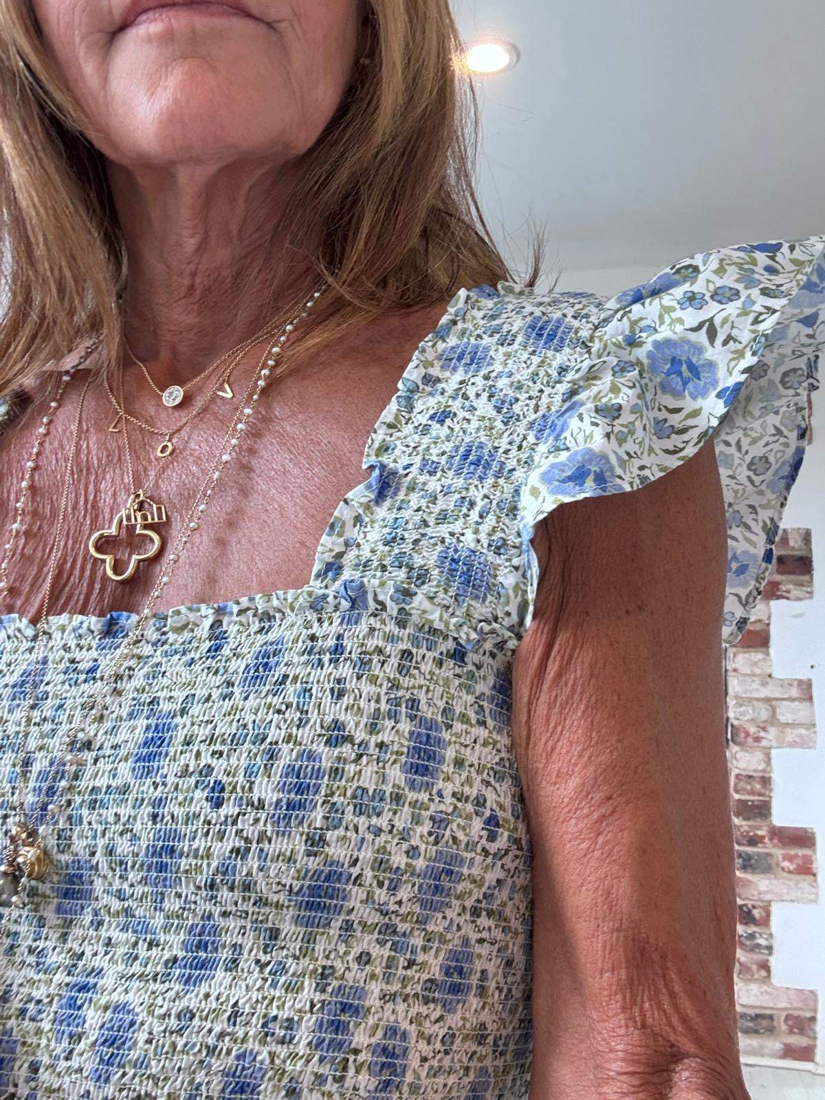 RIXO Kendall Dress in Eva Floral Blue