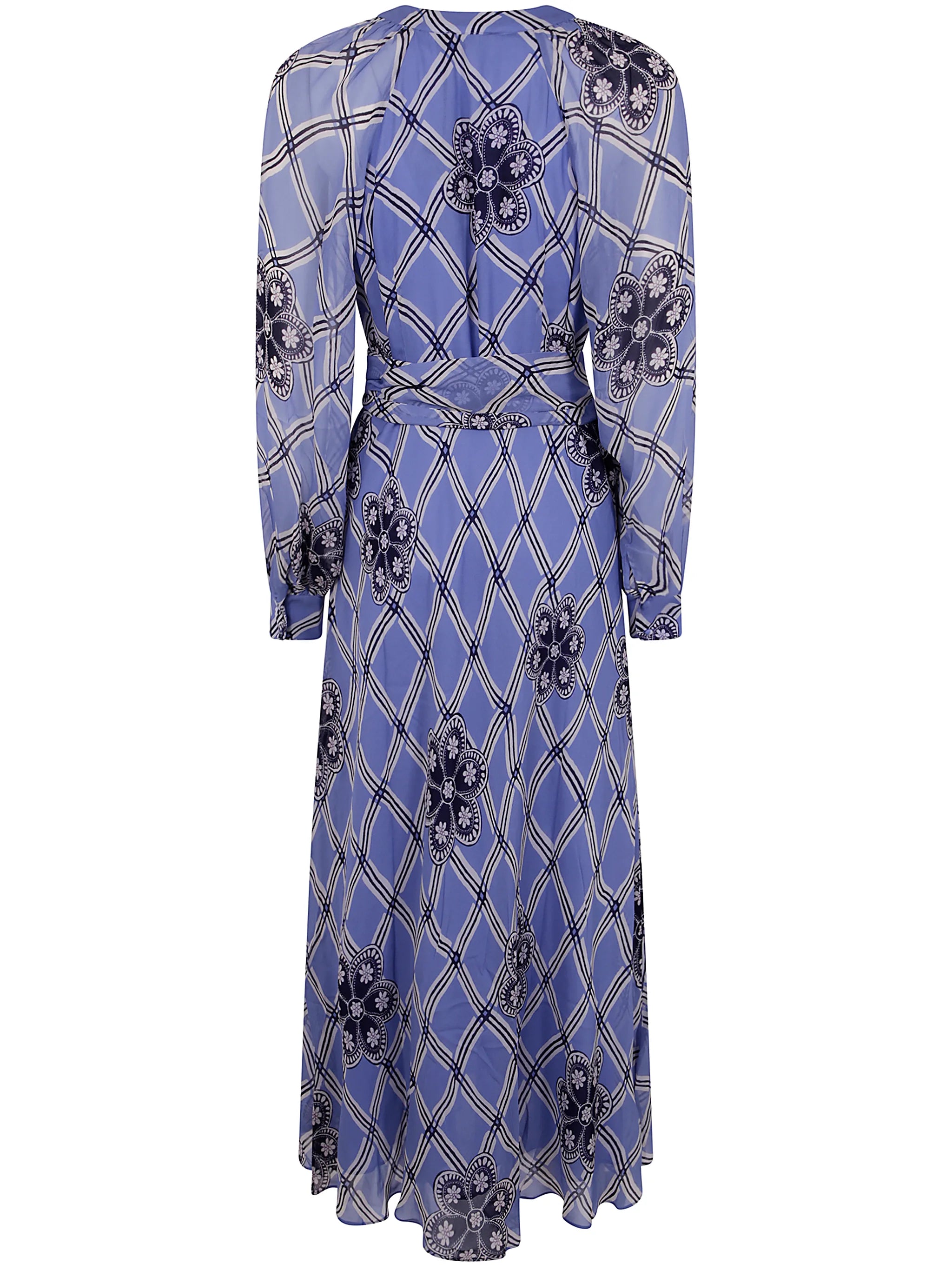 RIXO Aero Dress in Floral Wave Blue