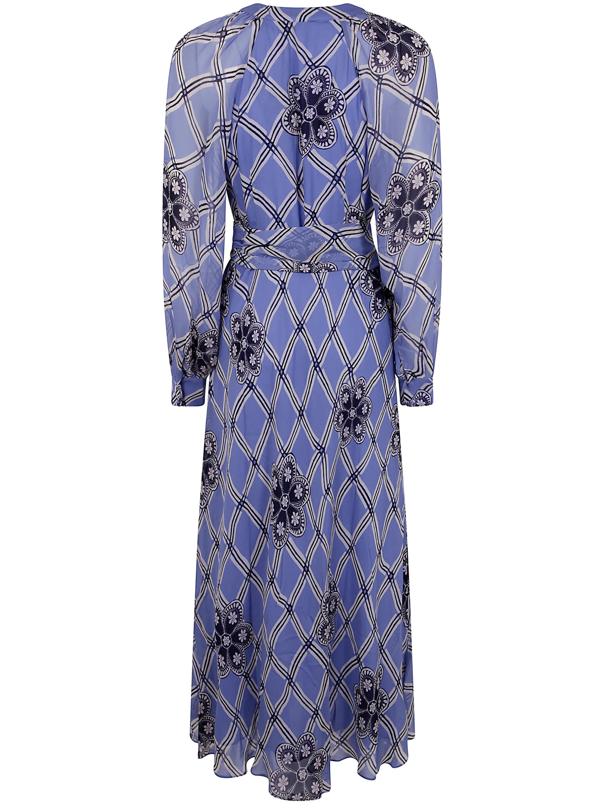 RIXO Aero Dress in Floral Wave Blue