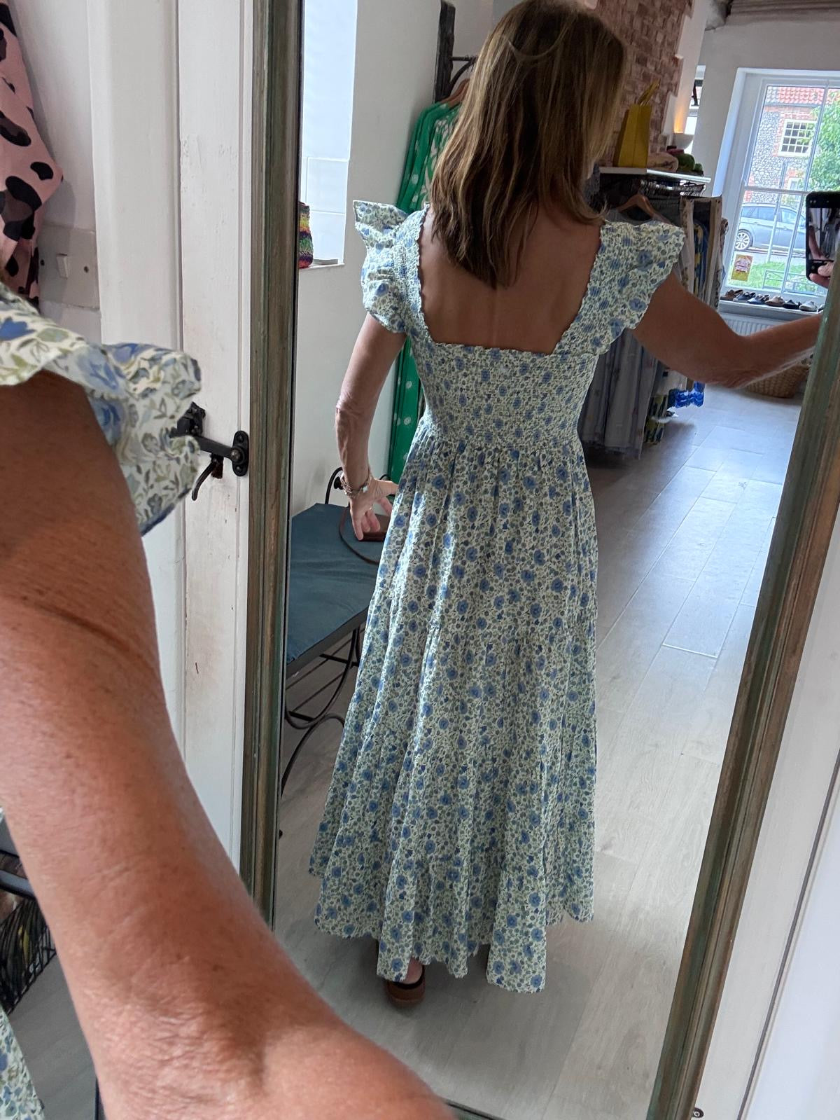 RIXO Kendall Dress in Eva Floral Blue