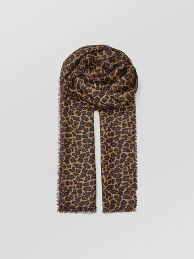 Becksondergaard Leopard Wool Scarf in Black