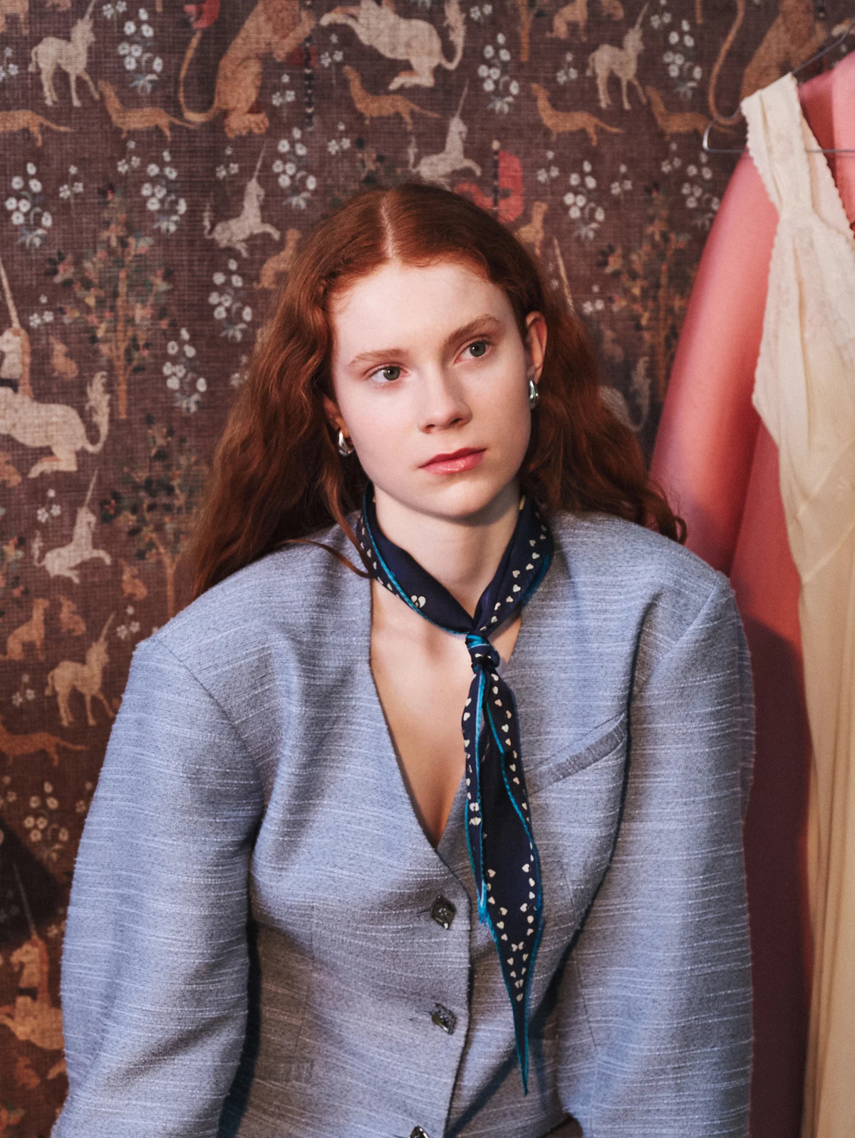 Becksondergaard Fairygard Diamond Scarf in Navy