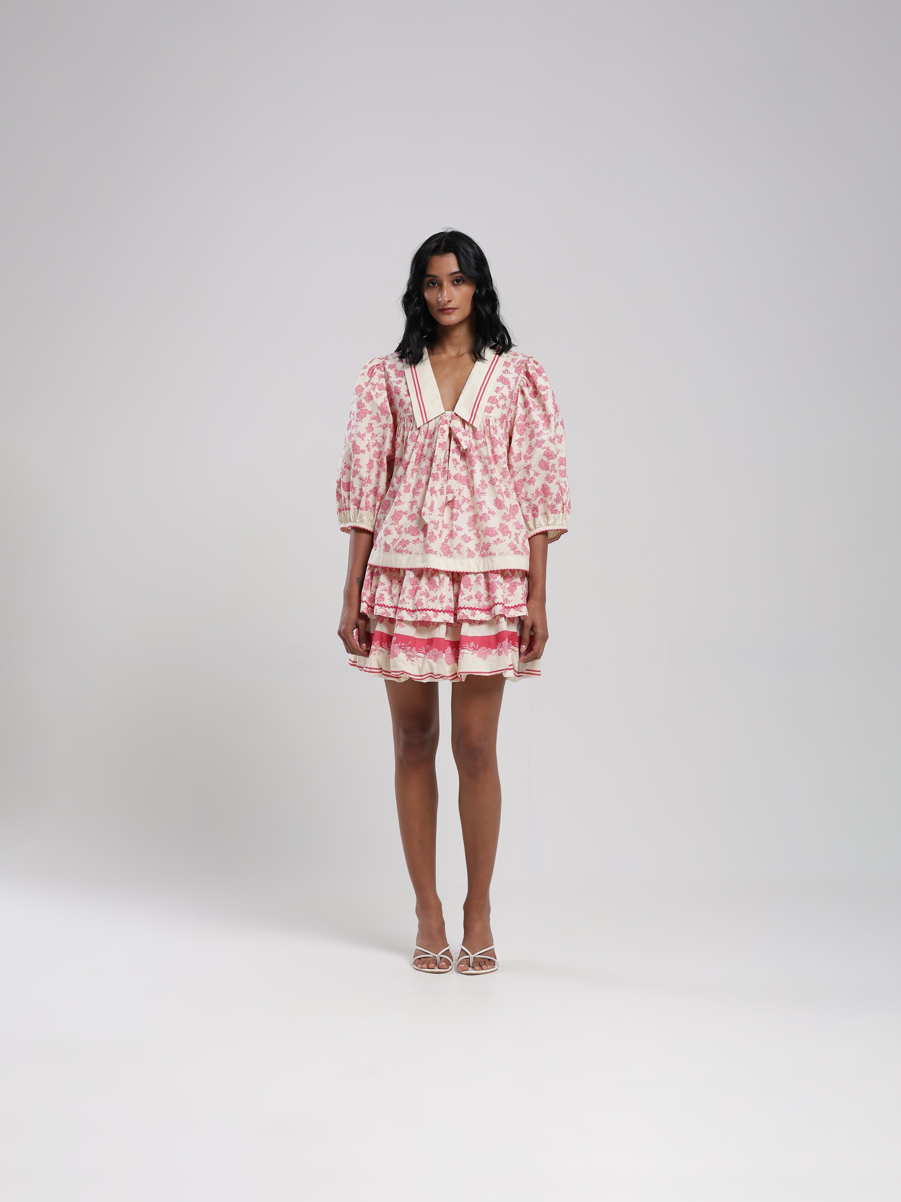 Viam Sahara Printed Blouse in Pink