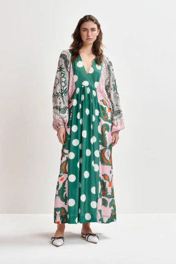 EA Haryland Printed Maxi Dress in Off White