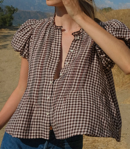 DÔEN Millie Top in Delphine Plaid