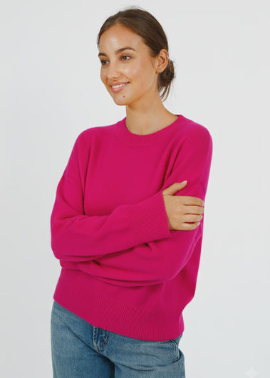 PARK Cashmere Boyfriend Jumper in Hot Pink
