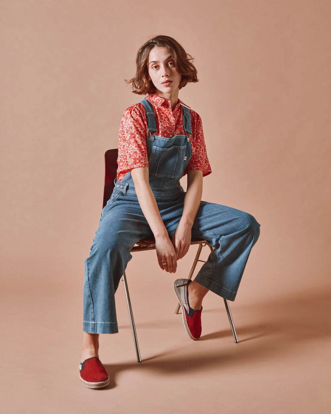 Emile & Ida Dalton Floral Print Blouse in Betsy Pink