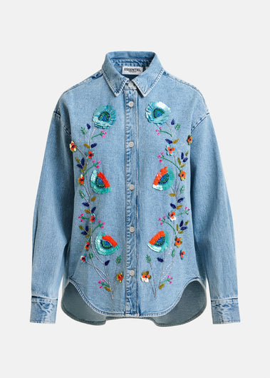 Essentiel Antwerp Icksonville Sequin Denim Shirt