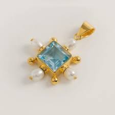 Freya Rose Blue Topaz Cross Necklace