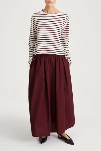 Style In Jorina Maxi Skirt in Burgundy
