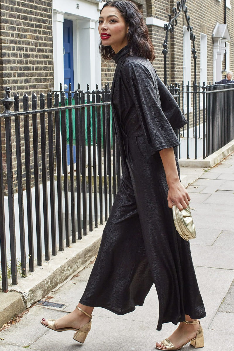 Onjenu Laurie Jumpsuit in Black Metallic