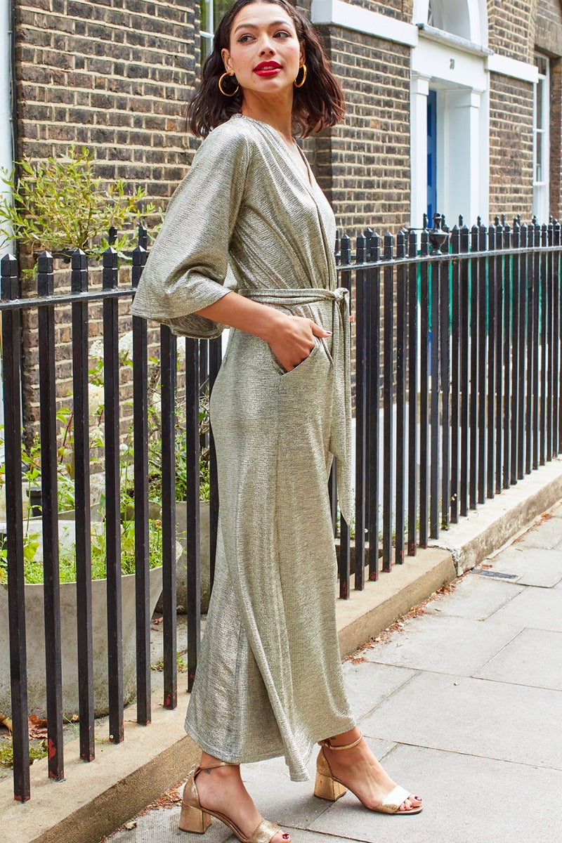 Onjenu Laurie Jumpsuit in Soft Gold Silver