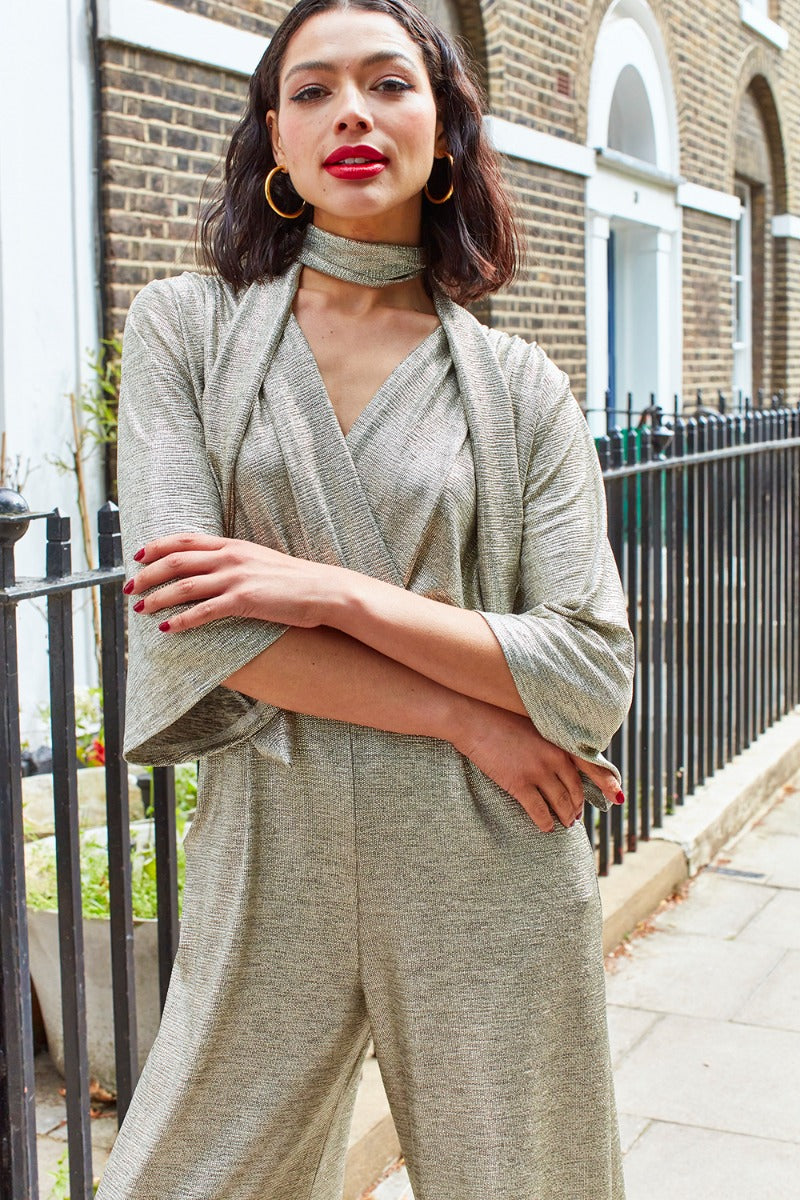 Onjenu Laurie Jumpsuit in Soft Gold Silver