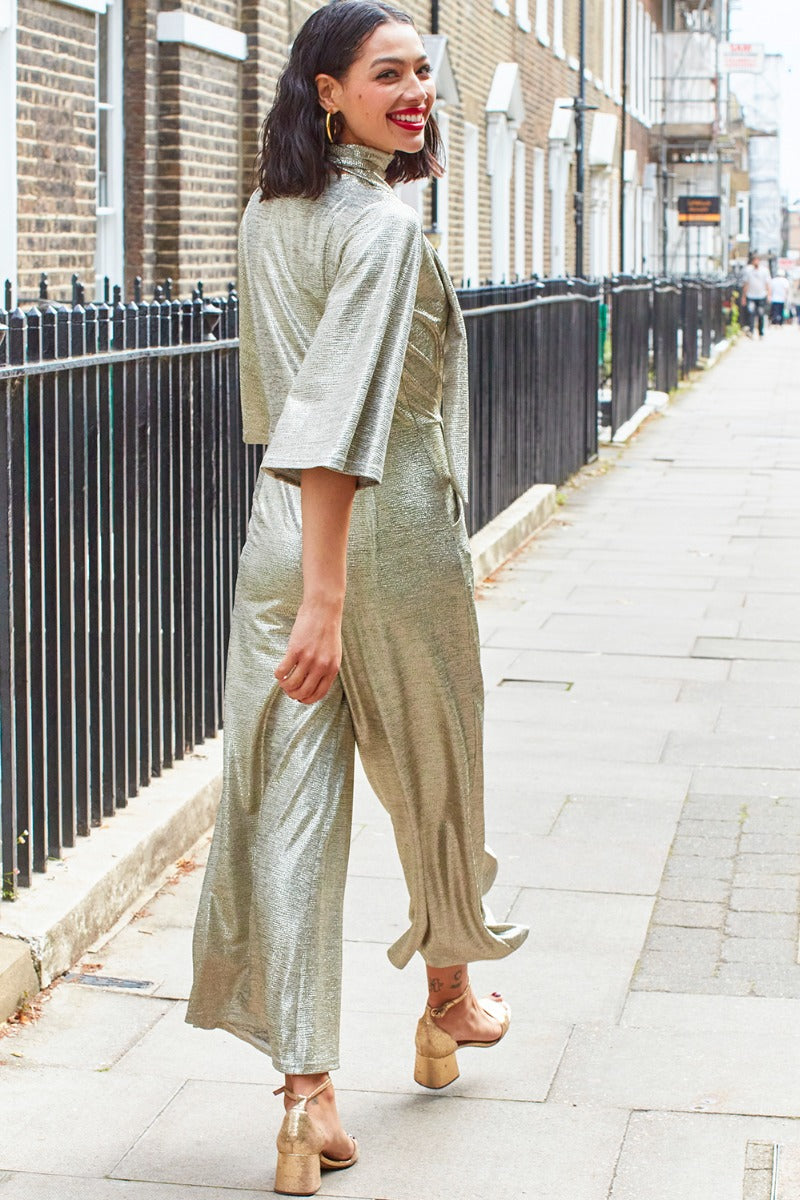 Onjenu Laurie Jumpsuit in Soft Gold Silver