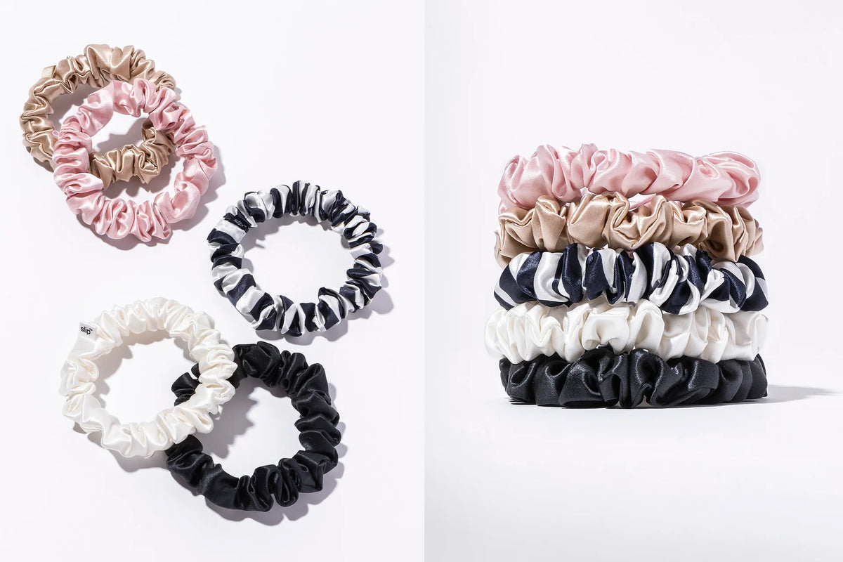 SLIP Midi Scrunchies Set of 5 in Multi