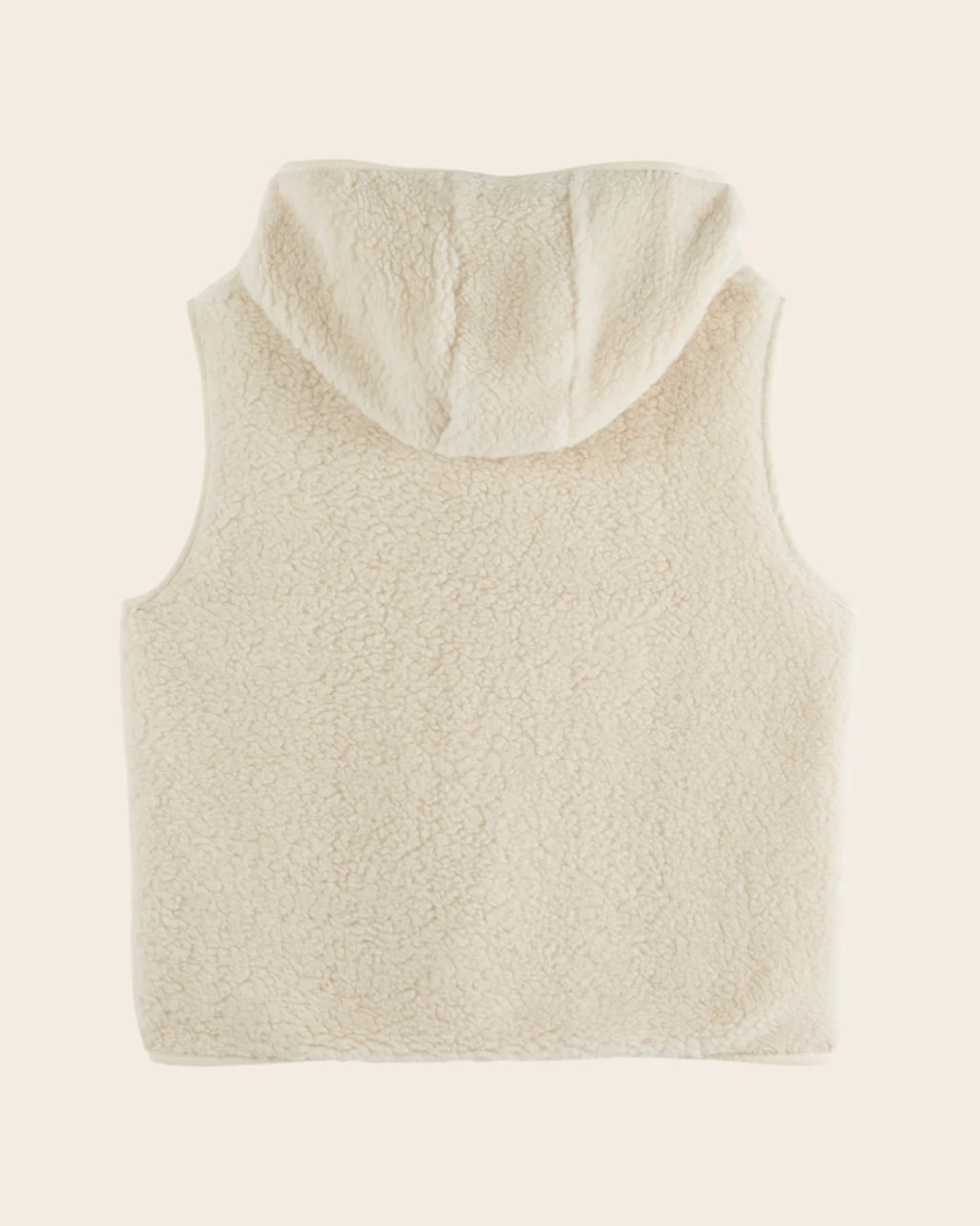 Emile & Ida Fleece Hooded Gilet-  Ecru