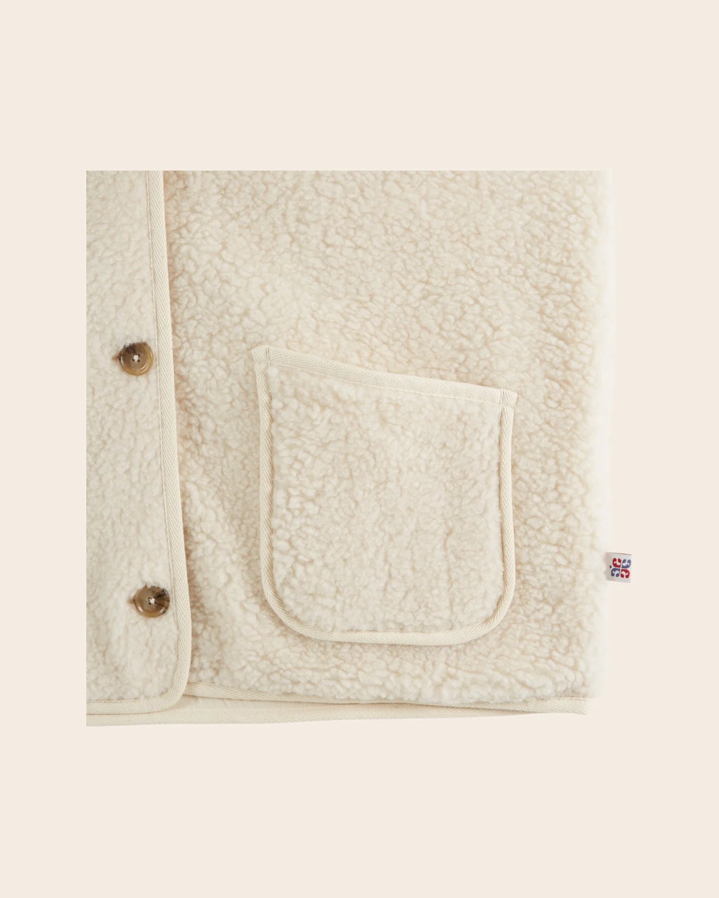 Emile & Ida Fleece Hooded Gilet-  Ecru