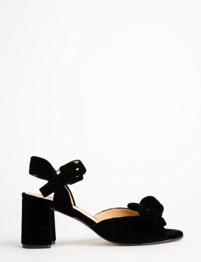 Penelope Chilvers Minnie Velvet Sandal in Black