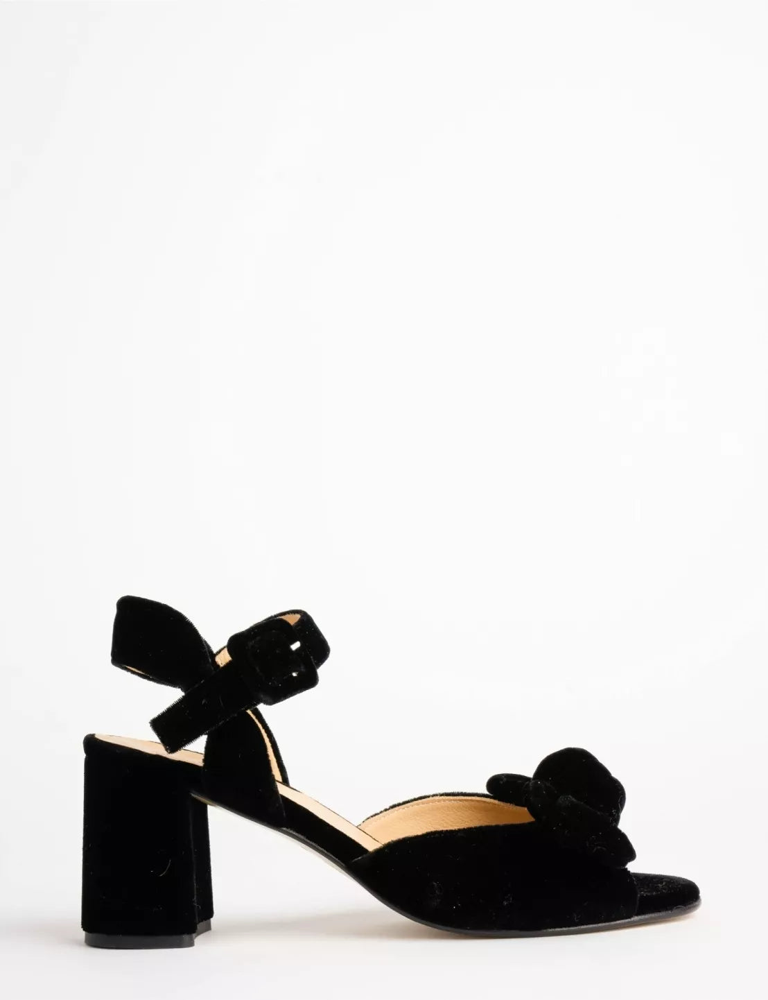 Penelope Chilvers Minnie Velvet Sandal in Black
