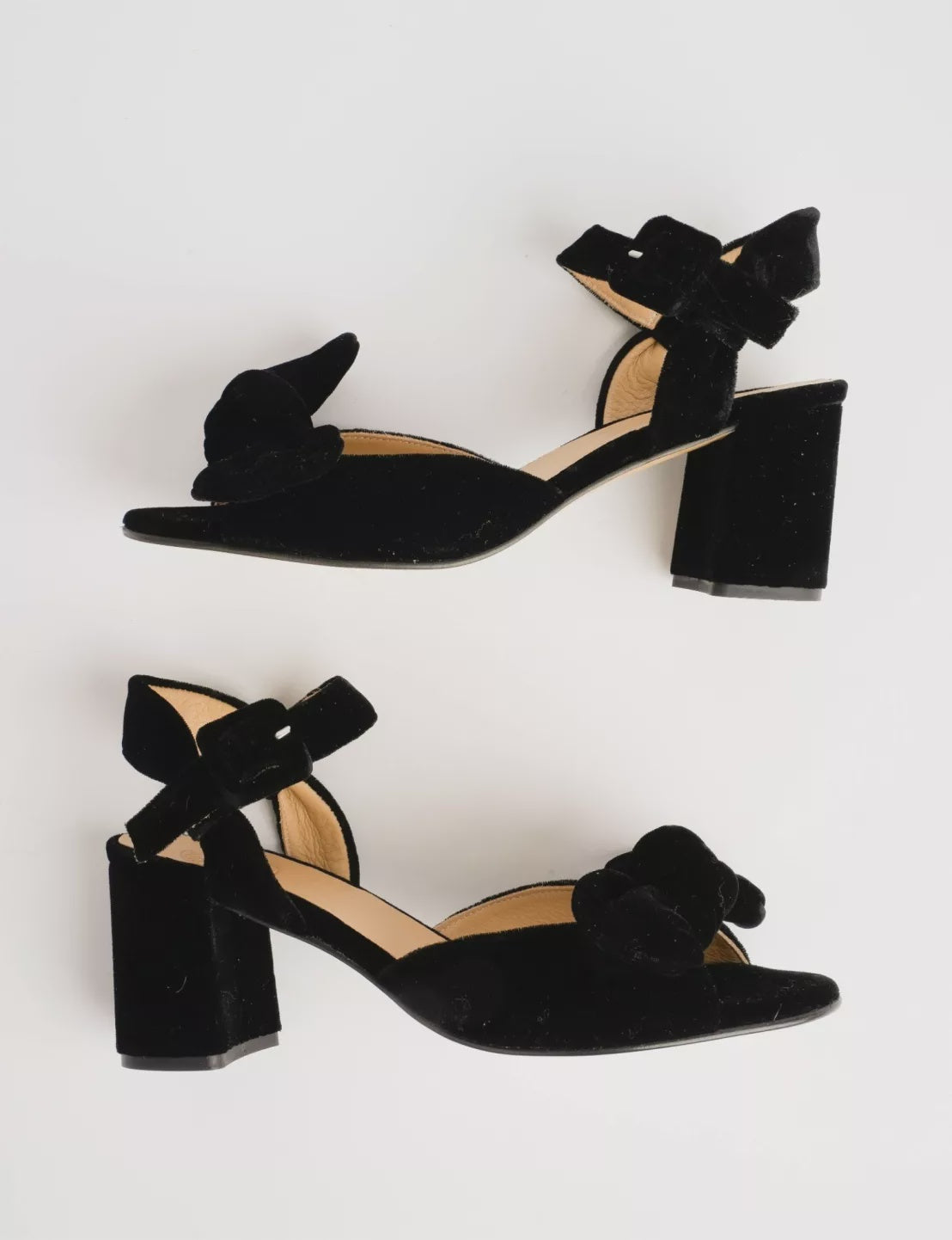 Penelope Chilvers Minnie Velvet Sandal in Black