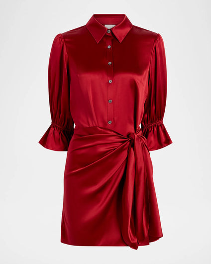 Cinq à Sept Mini Fabbie Dress in Bordeaux