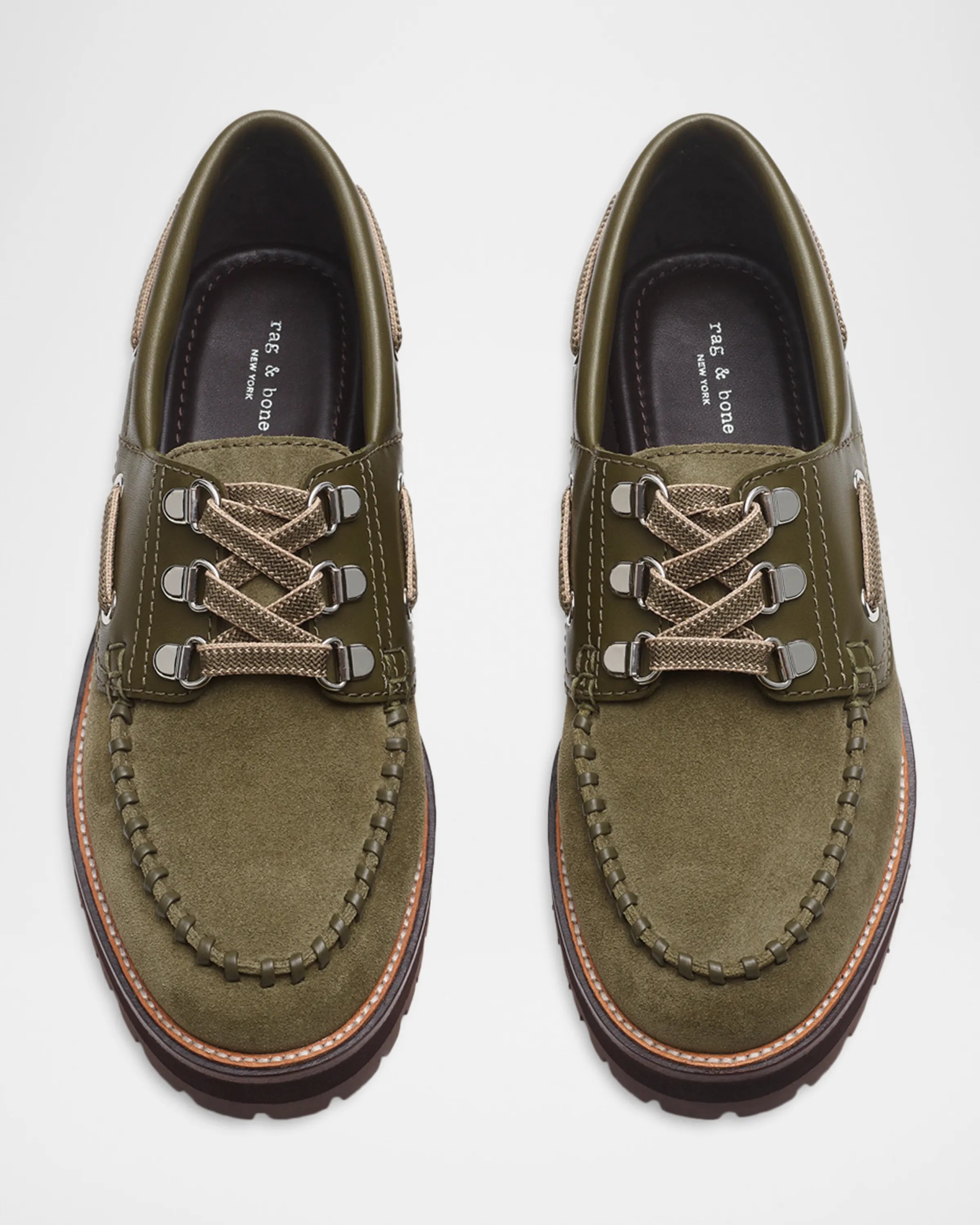 Rag & Bone Cameron Boat Shoe in Olive