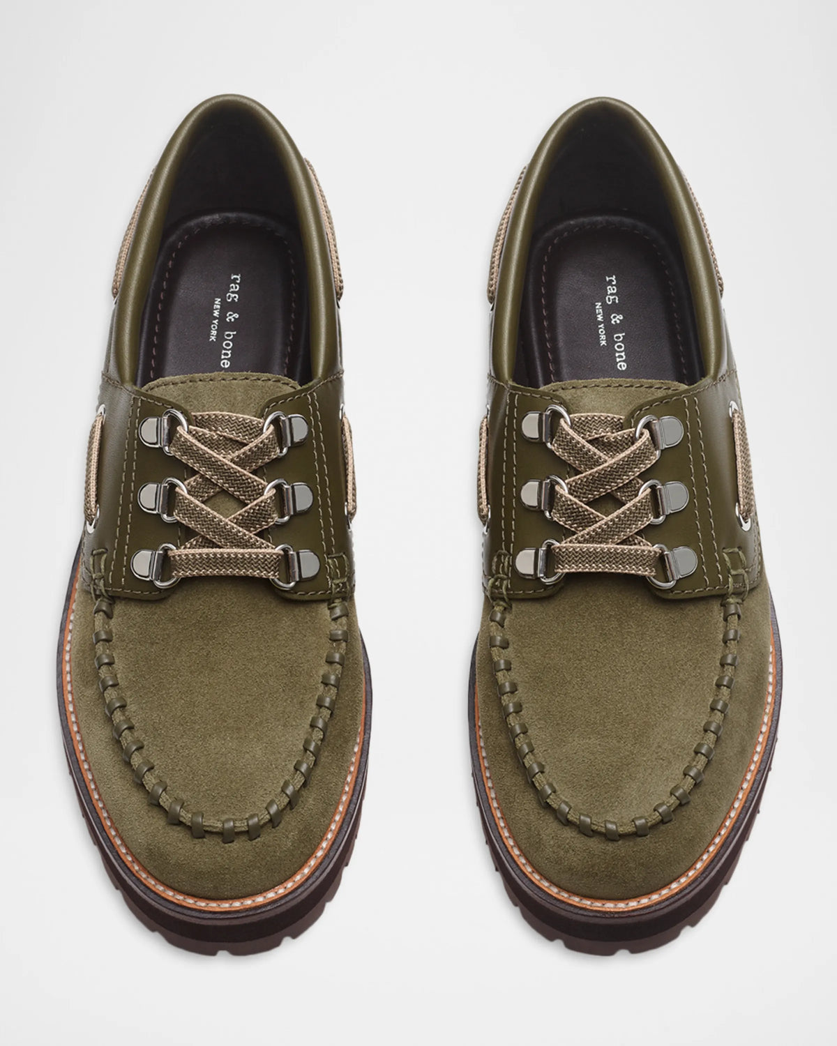 Rag & Bone Cameron Boat Shoe in Olive