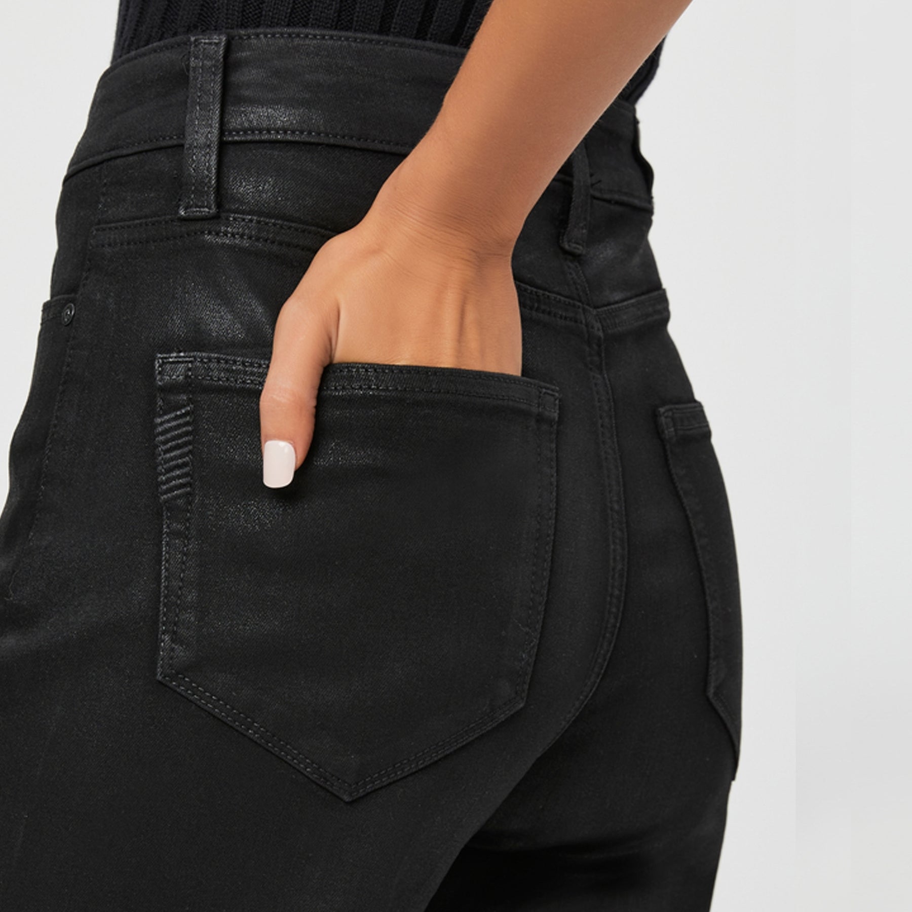 Paige Jeans Anessa in Black Fog Luxe Coating