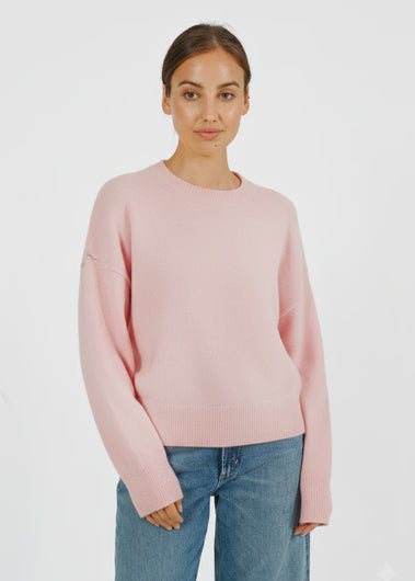 PARK Cashmere Boyfriend Jumper in Baby Pink