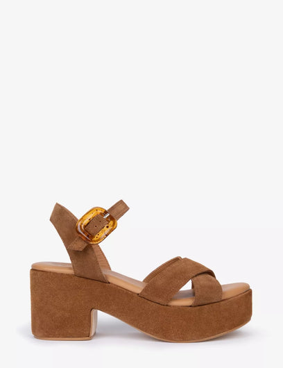 Penelope Chilvers Bella Suede Sandals in Peat