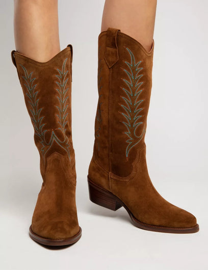 Penelope Chilvers Goldie Cordobean Suede Boots in Peat