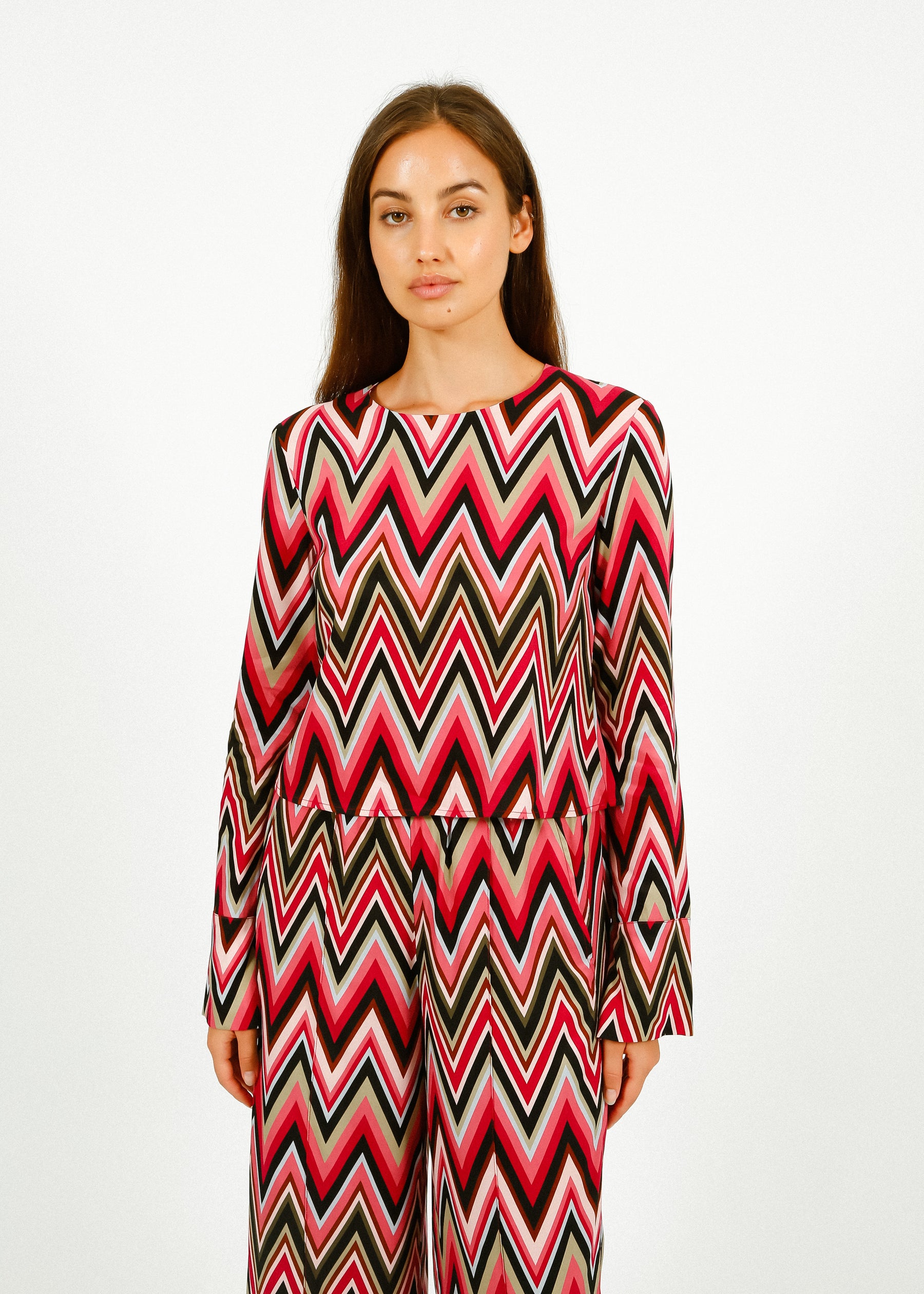 Primrose Park Marni Top in Zig Zag – cropped long sleeve geometric top