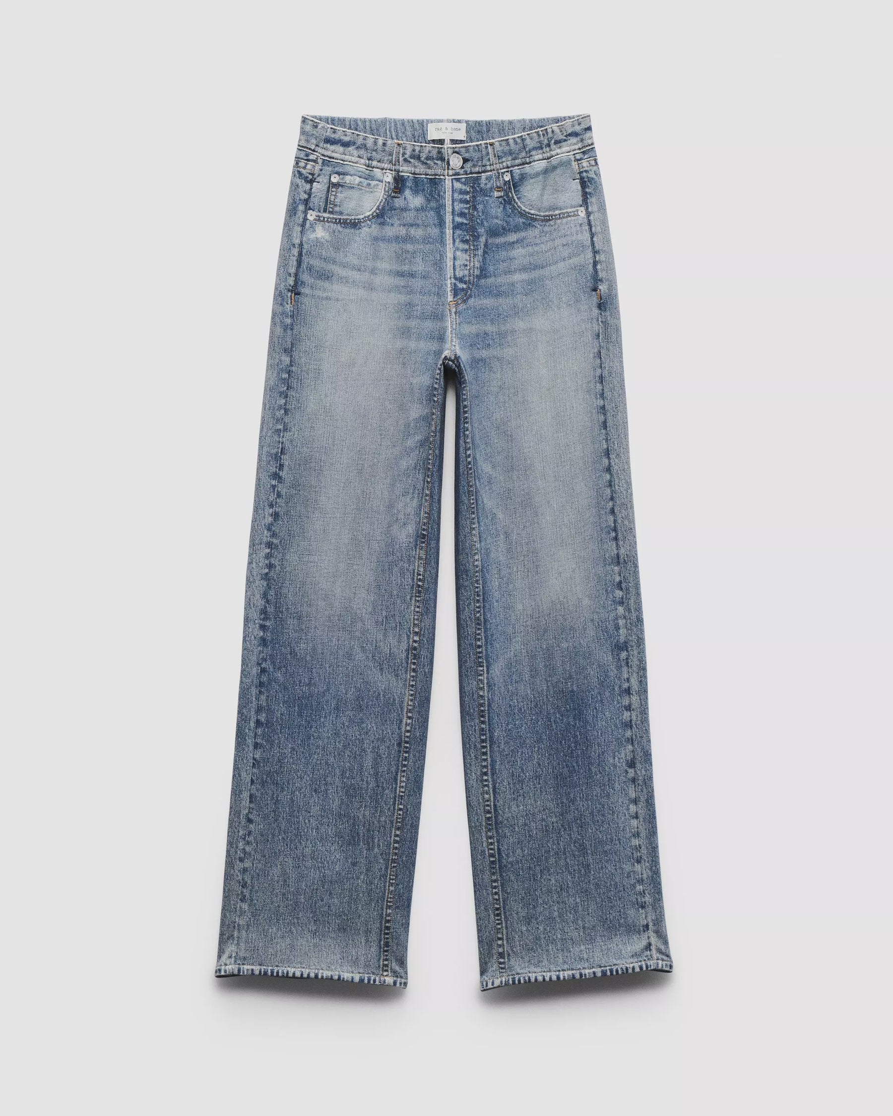 Blue jeans on a white background